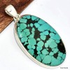 Gros Pendentif Authentique Turquoise tibétaine  Bijoux en Turquoise KC29.1