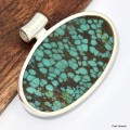 Pendentif Turquoise du Tibet et Onyx Pendentifs pierres naturelles KC29.2