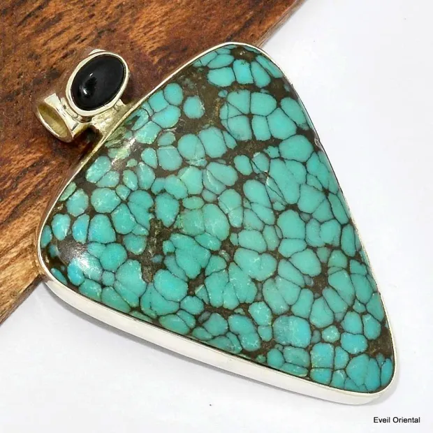 Pendentif Authentique Turquoise du Tibet - Pendentifs pierres naturelles