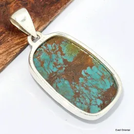 Pendentif Authentique Turquoise tibétaine forme libre - Pendentifs pierres naturelles