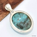 Authentique Turquoise avec Pyrite pendentif oval Pendentifs pierres naturelles KC30.4