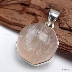 Petit pendentif hexagonal en Sélénite Orange - Pendentifs pierres naturelles