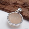 Petit pendentif hexagonal en Sélénite Orange Pendentifs pierres naturelles KC31.1