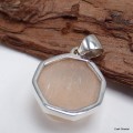 Petit pendentif hexagonal en Sélénite Orange Pendentifs pierres naturelles KC31.1