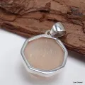 Petit pendentif hexagonal en Sélénite Orange - Pendentifs pierres naturelles