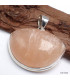 Gros pendentif semi-rond en Sélénite Orange Pendentifs pierres naturelles KC31.2
