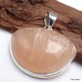 Gros pendentif semi-rond en Sélénite Orange Pendentifs pierres naturelles KC31.2