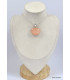 Gros pendentif semi-rond en Sélénite Orange Pendentifs pierres naturelles KC31.2