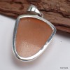 Gros pendentif en Sélénite Orange semi-oval Pendentifs pierres naturelles KC31.3