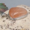 Gros pendentif en Sélénite Orange semi-oval Pendentifs pierres naturelles KC31.3