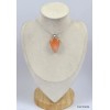 Gros pendentif en Sélénite Orange semi-oval Pendentifs pierres naturelles KC31.3