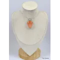 Gros pendentif en Sélénite Orange semi-oval - Pendentifs pierres naturelles