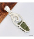 Pendentif Moldavite et Diamant d'Herkimer Pendentifs pierres naturelles KC32 - SK4