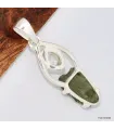 Pendentif Pierres naturelles Moldavite et Diamant d'Herkimer - Pendentifs pierres naturelles
