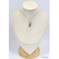 Pendentif Moldavite et Diamant d'Herkimer Pendentifs pierres naturelles KC32 - SK4