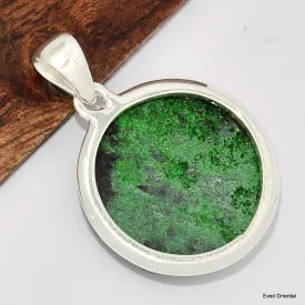 Pendentif rond en Grenat Uvarovite - Bijoux en Grenat Uvarovite