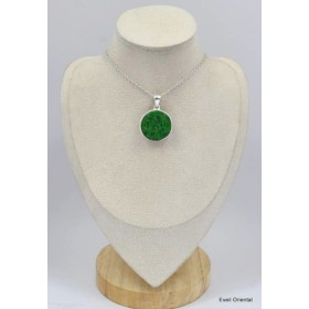 Pendentif rond en Grenat Uvarovite Bijoux en Grenat Uvarovite KC34.1