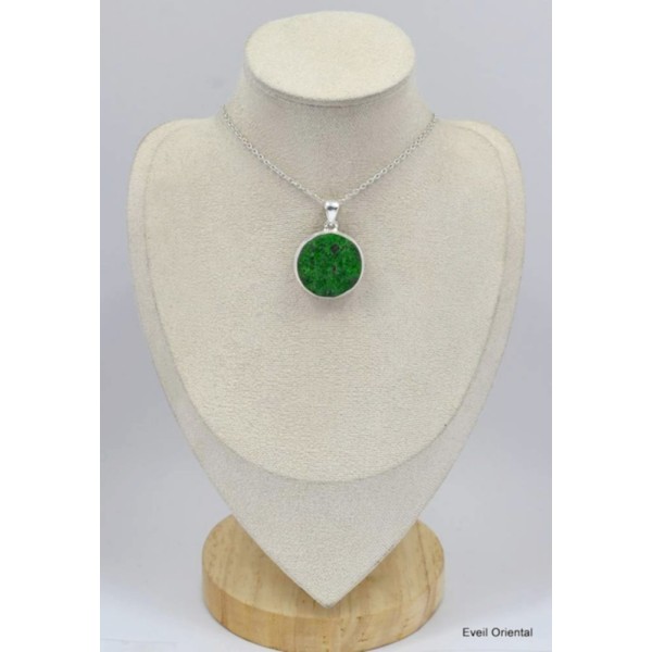 Pendentif rond en Grenat Uvarovite Bijoux en Grenat Uvarovite KC34.1