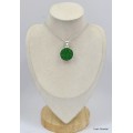 Pendentif rond en Grenat Uvarovite Bijoux en Grenat Uvarovite KC34.1