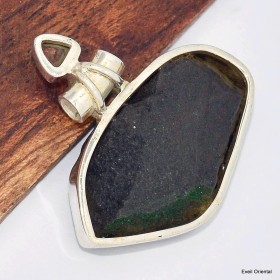 Pendentif Grenat Vert et Topaze blanche Bijoux en Grenat Uvarovite KC34.2