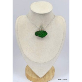 Pendentif Grenat Vert et Topaze blanche Bijoux en Grenat Uvarovite KC34.2