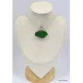 Pendentif Grenat Vert et Topaze blanche - Bijoux en Grenat Uvarovite