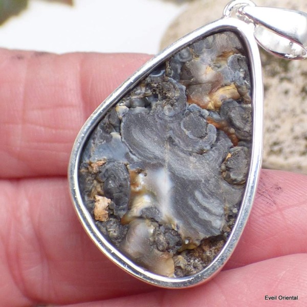 Pendentif en Pierre du Désert d'Afrique Pendentifs pierres naturelles KC35.2