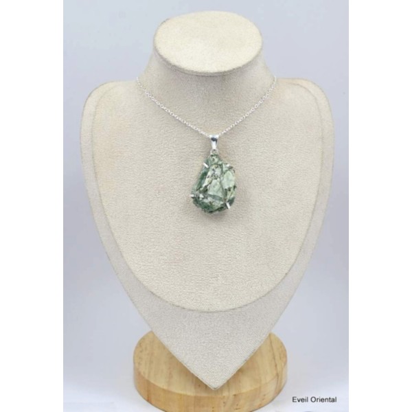 Gros pendentif Smaragdite Actinolite verte Bijoux en Actinolite KC36.1