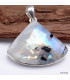 Pendentif triangulaire Tourmaline noire sur Péristérite Bijoux en Pierre de lune KC37