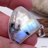 Pendentif triangulaire Tourmaline noire sur Péristérite Bijoux en Pierre de lune KC37