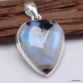 Pendentif Tourmaline sur Pierre de lune forme poire - Pendentifs pierres naturelles
