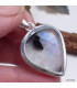 Pendentif Tourmaline sur Pierre de lune forme poire Bijoux en Pierre de lune KC37.1