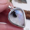 Pendentif Tourmaline sur Pierre de lune forme poire Bijoux en Pierre de lune KC37.1