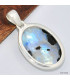 Pendentif Tourmaline sur Pierre de lune bleue Bijoux en Pierre de lune KC37.2