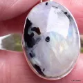 Pendentif Tourmaline sur Pierre de lune bleue - Pendentifs pierres naturelles