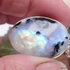 Pendentif Tourmaline sur Pierre de lune bleue Bijoux en Pierre de lune KC37.2