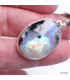 Pendentif Tourmaline sur Pierre de lune bleue Bijoux en Pierre de lune KC37.2