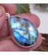 Pendentif authentique Péristérite et Tourmaline noire Bijoux en Pierre de lune KC37.3