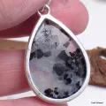 Pendentif authentique Péristérite et Tourmaline noire - Bijoux en Pierre de lune
