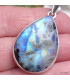 Pendentif authentique Péristérite et Tourmaline noire Bijoux en Pierre de lune KC37.3
