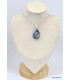 Pendentif authentique Péristérite et Tourmaline noire Bijoux en Pierre de lune KC37.3