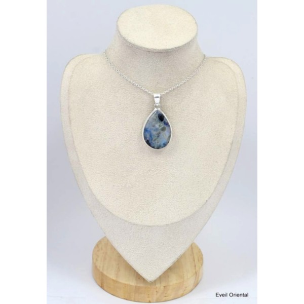 Pendentif authentique Péristérite et Tourmaline noire Bijoux en Pierre de lune KC37.3