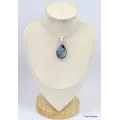 Pendentif authentique Péristérite et Tourmaline noire - Bijoux en Pierre de lune
