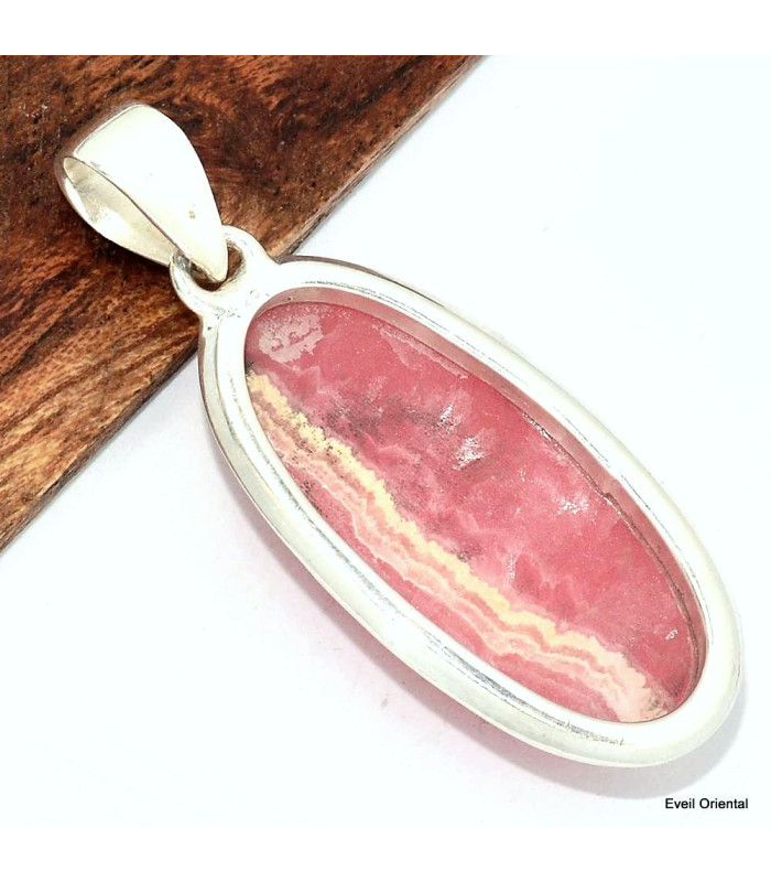 Pendentif Rhodochrosite grade AAA oval Pendentifs pierres naturelles KC40