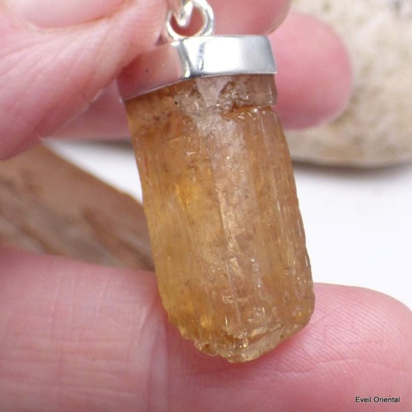 Pendentif en Topaze jaune impériale bâtonnet Pendentifs pierres naturelles KC41