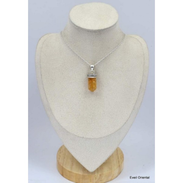 Pendentif en Topaze jaune impériale motifs boules Pendentifs pierres naturelles KC41.1