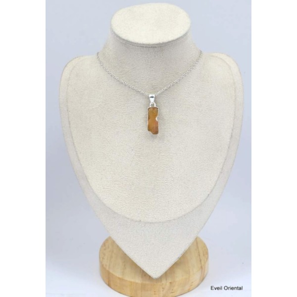 Pendentif en Topaze jaune impériale serti clos Pendentifs pierres naturelles KC41.2