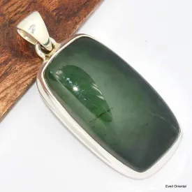 Pendentif Jade Néphrite rectangulaire - Bijoux en Jade vert Néphrite