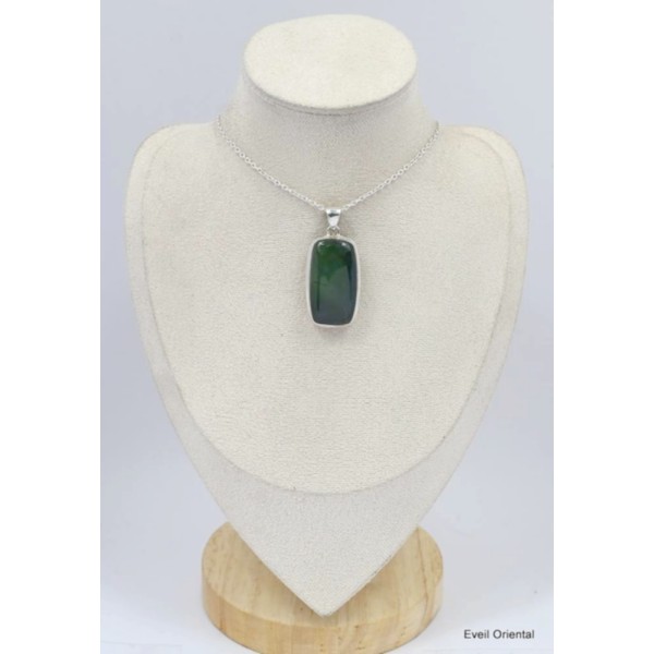 Pendentif Jade Néphrite rectangulaire Bijoux en Jade KC48