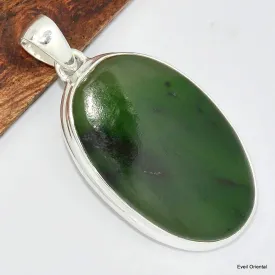 Pendentif Jade Néphrite oval - Pendentifs pierres naturelles